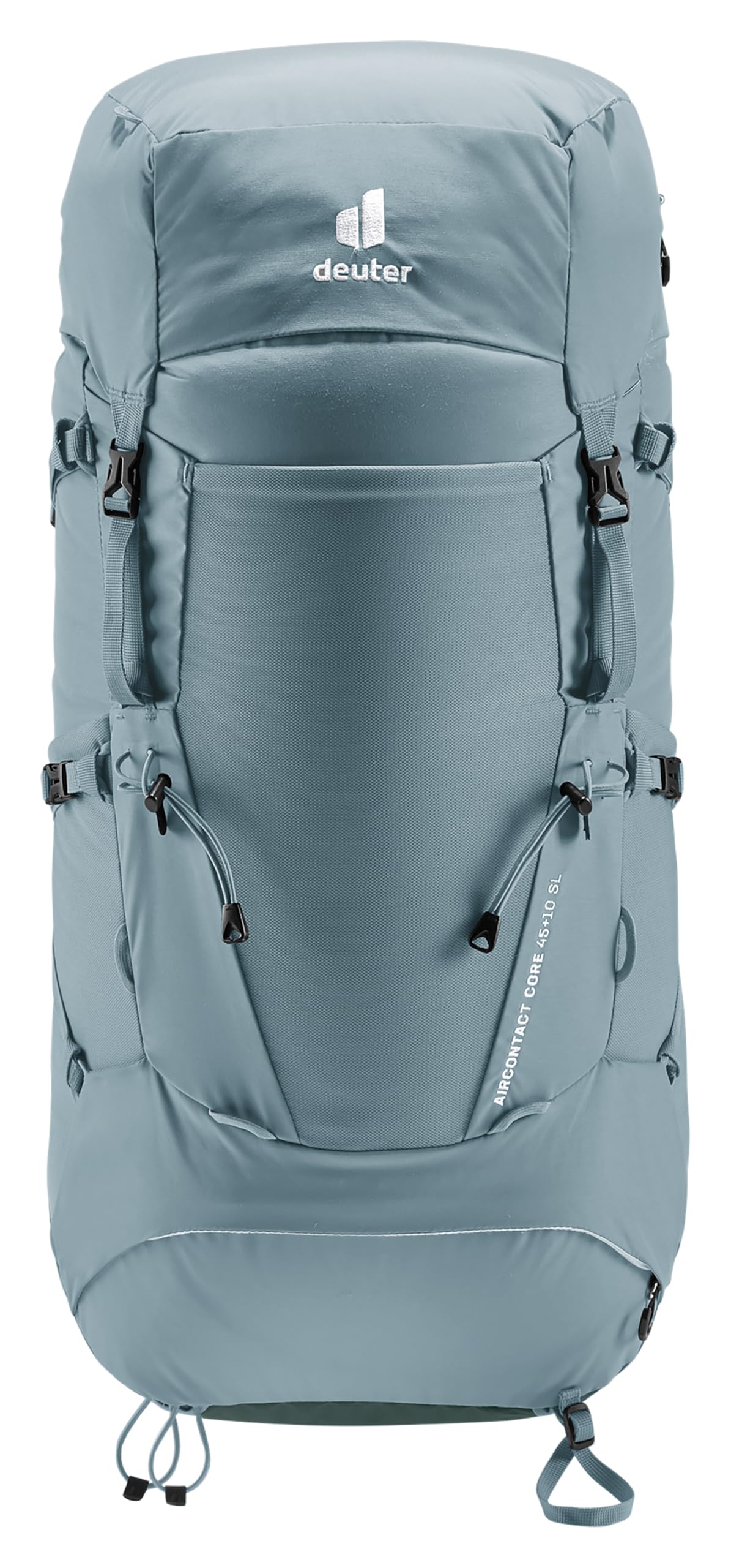 Deuter Aircontact Core 45+10L SL trekking pole attachment on exterior.