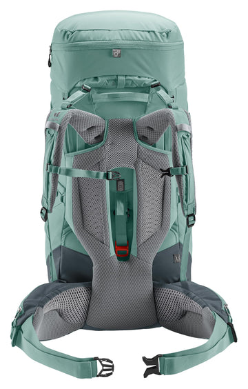 Deuter Aircontact Core 45+10L SL VariSlide back length optimizes fit and balance.