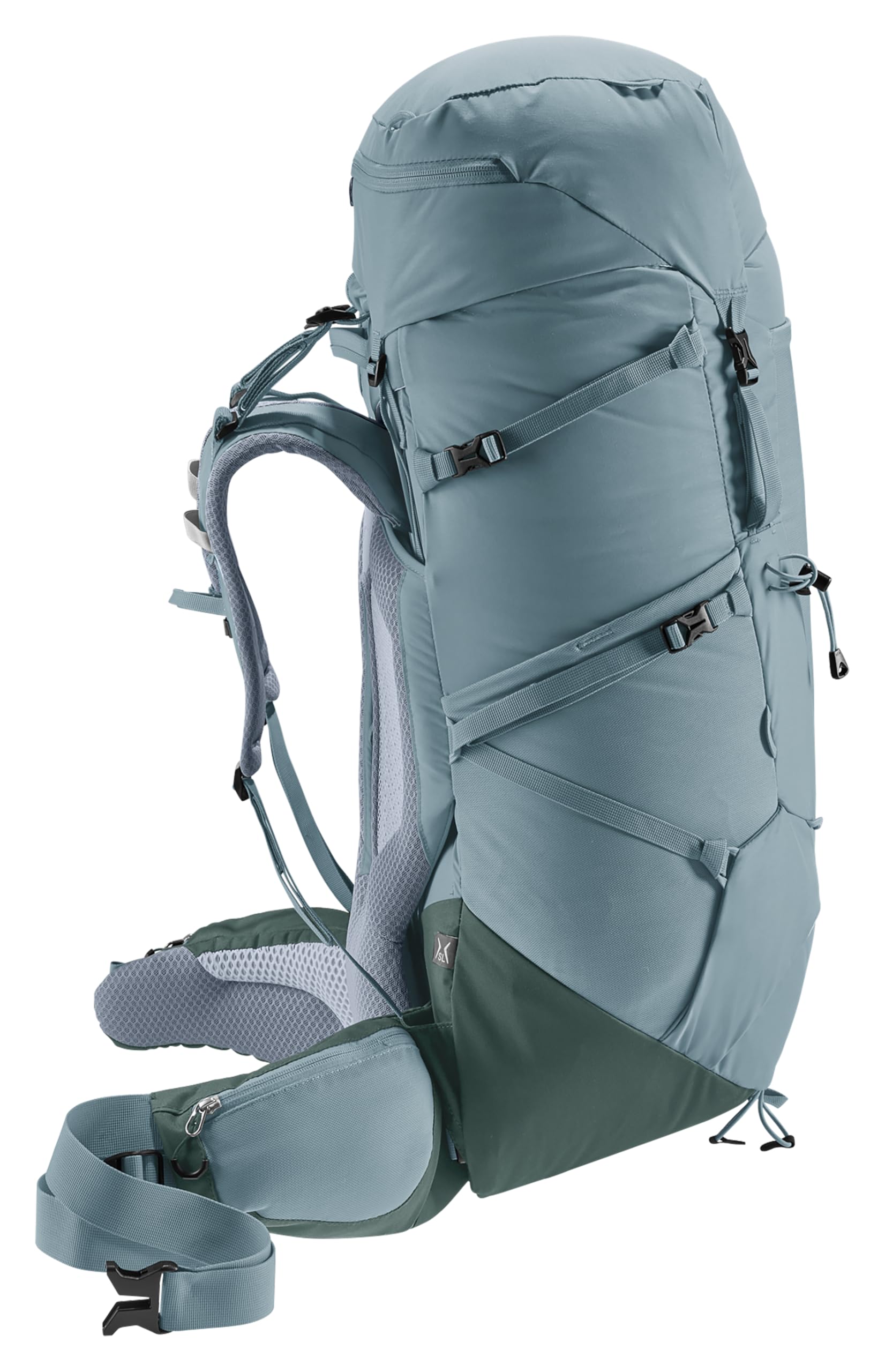 Deuter Aircontact Core 45+10L SL vari-slide back-length adjustment demonstration.