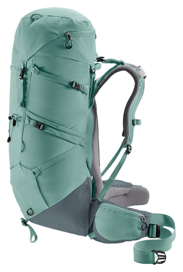 Deuter Aircontact Core 45+10L SL womens fit supports comfortable shoulder and hip alignment.
