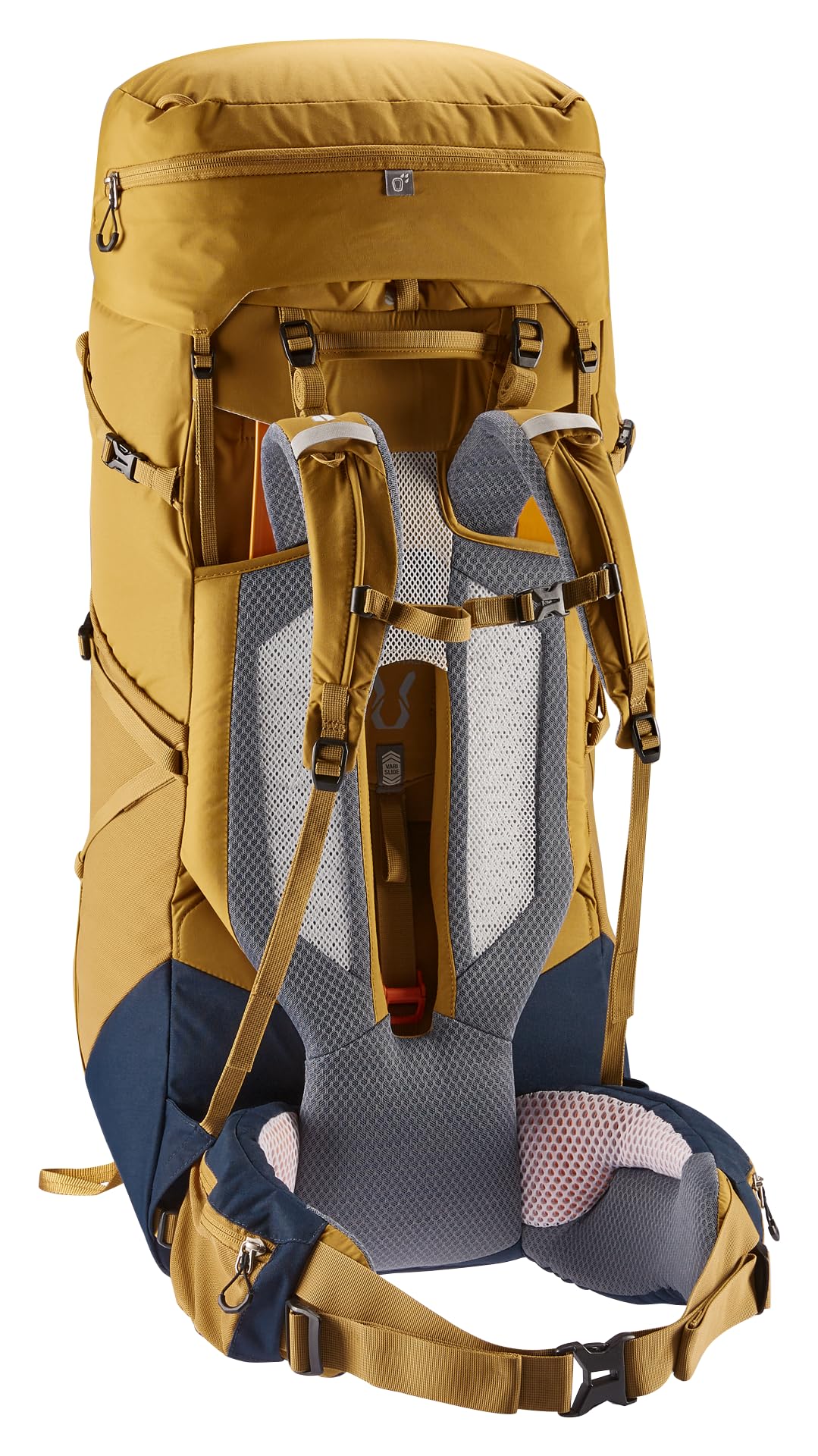 Deuter Aircontact Core 65+10L pull-forward waist belt quick tightening on climbs