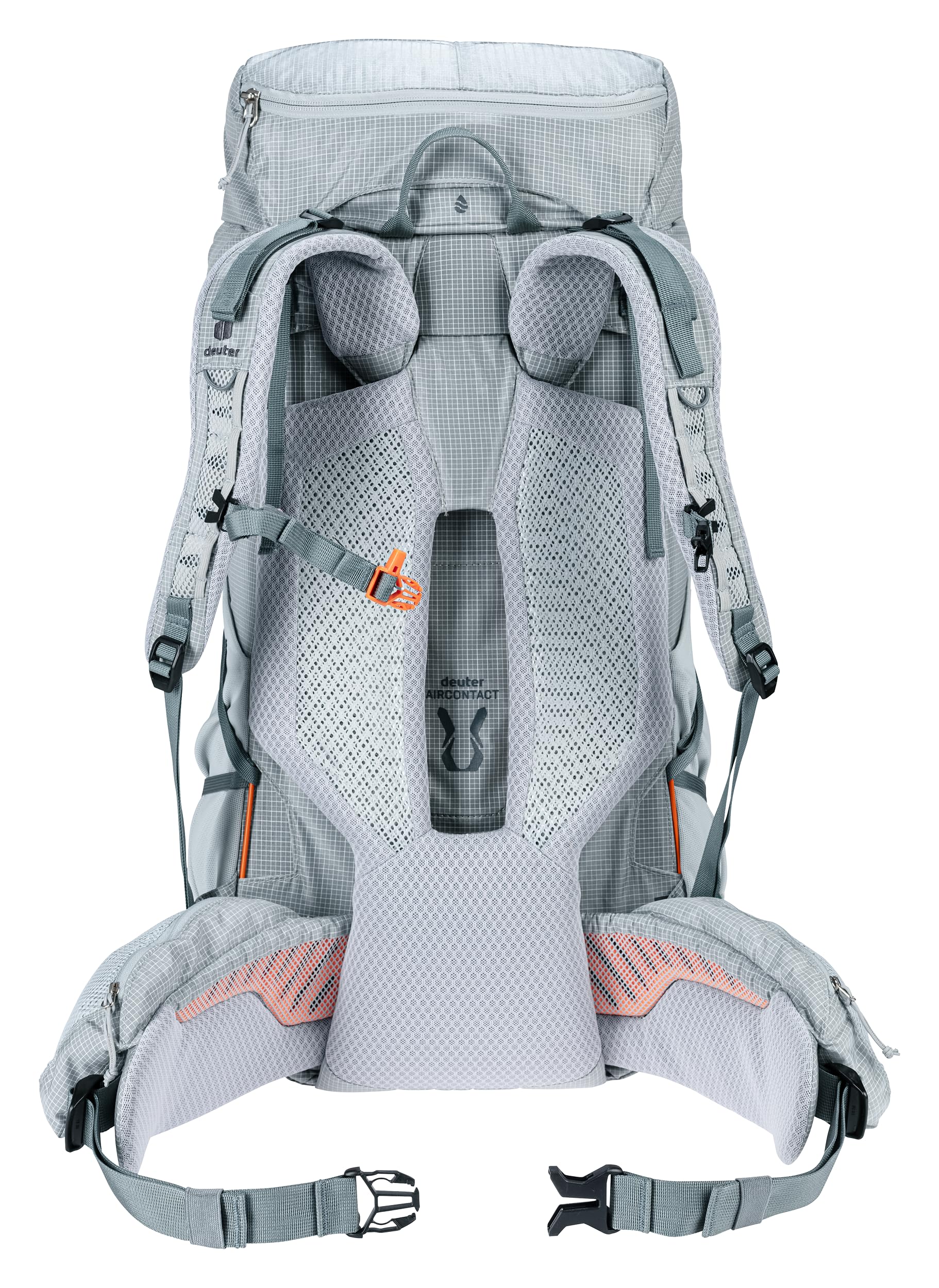 Deuter Aircontact Ultra 35 + 5L SL, conformed hip fins hugging the hips