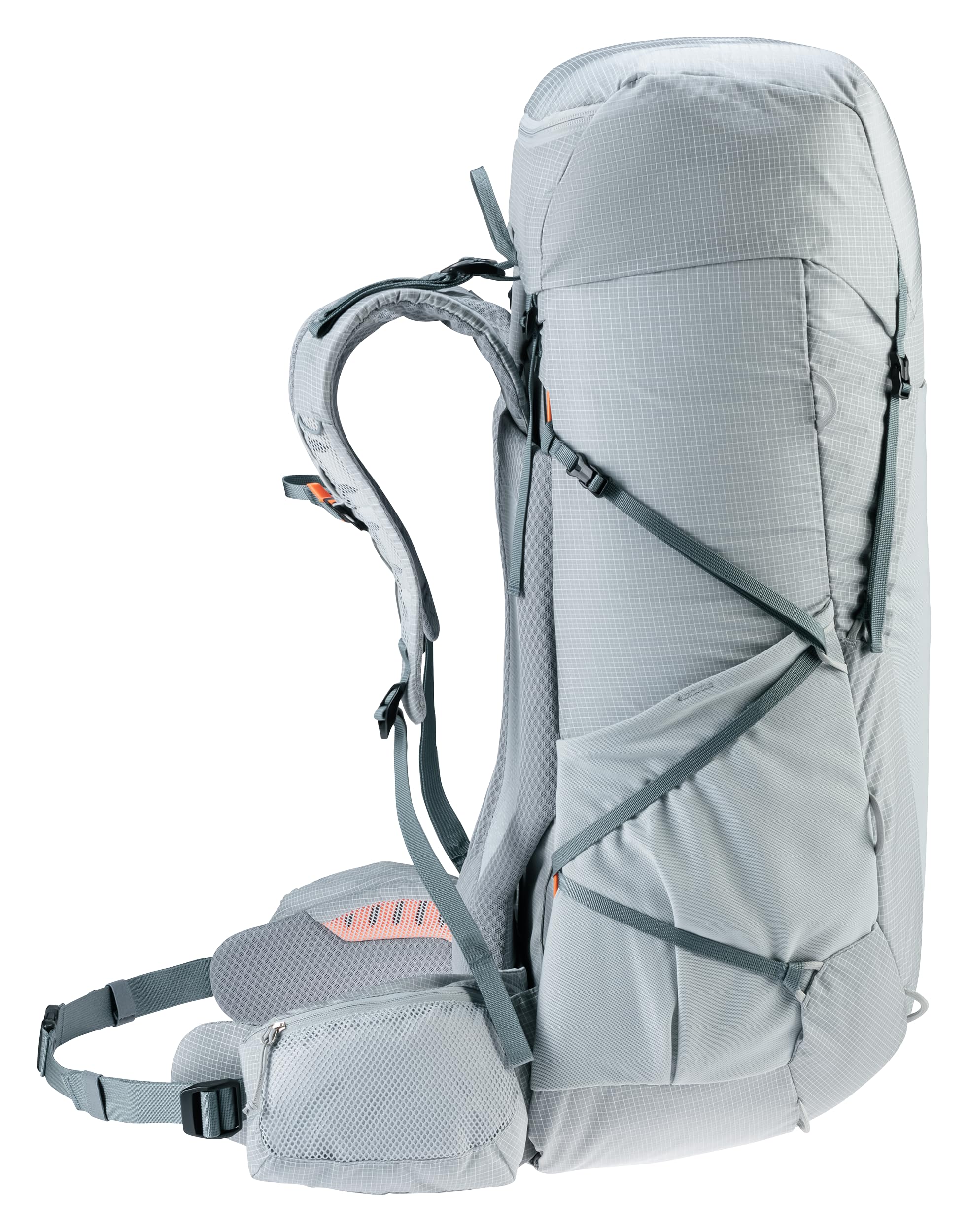 Deuter Aircontact Ultra 50+5 hip fins improve airflow and torso support