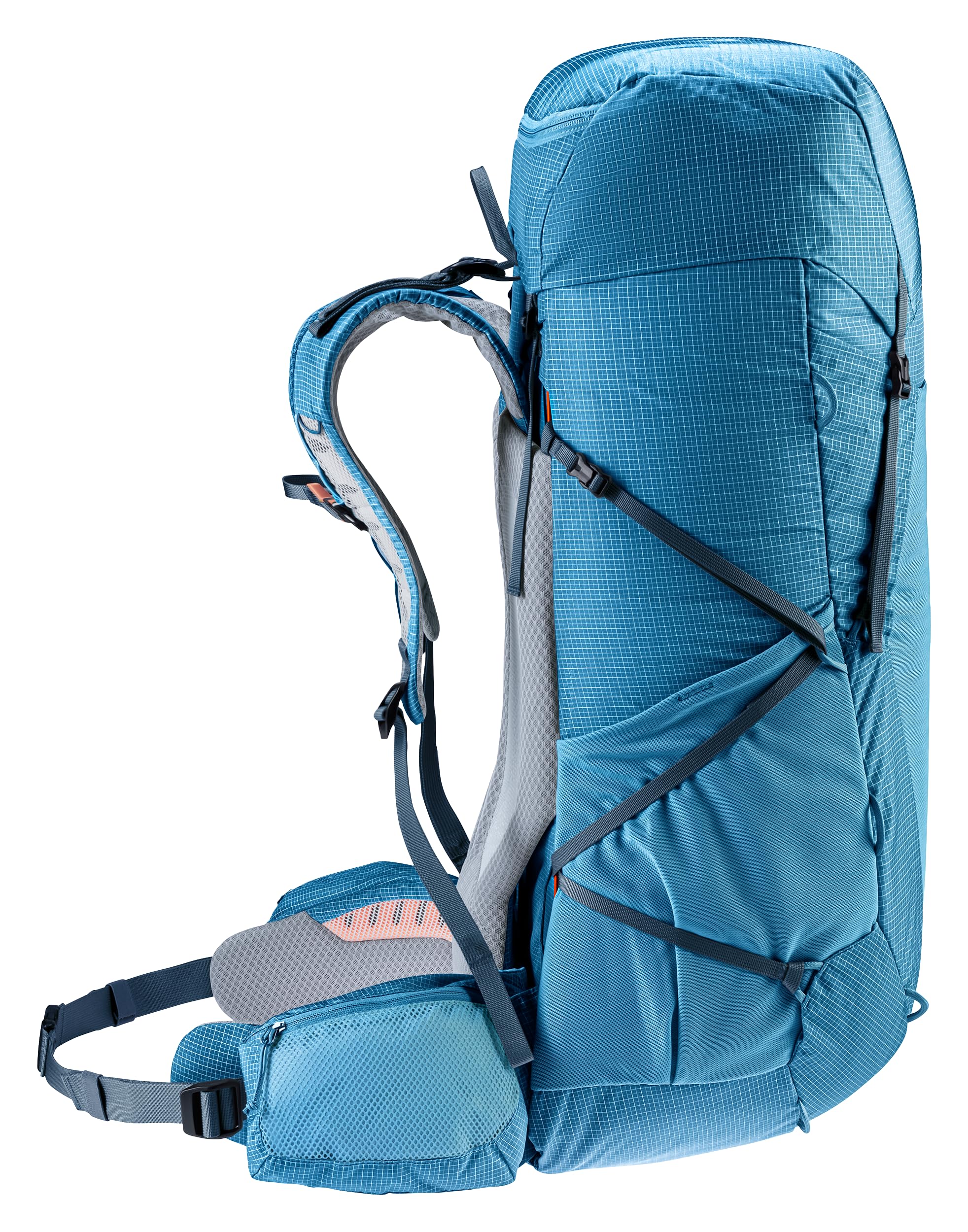 Deuter Aircontact Ultra 50+5L hydration compatibility for on-the-move drinking.