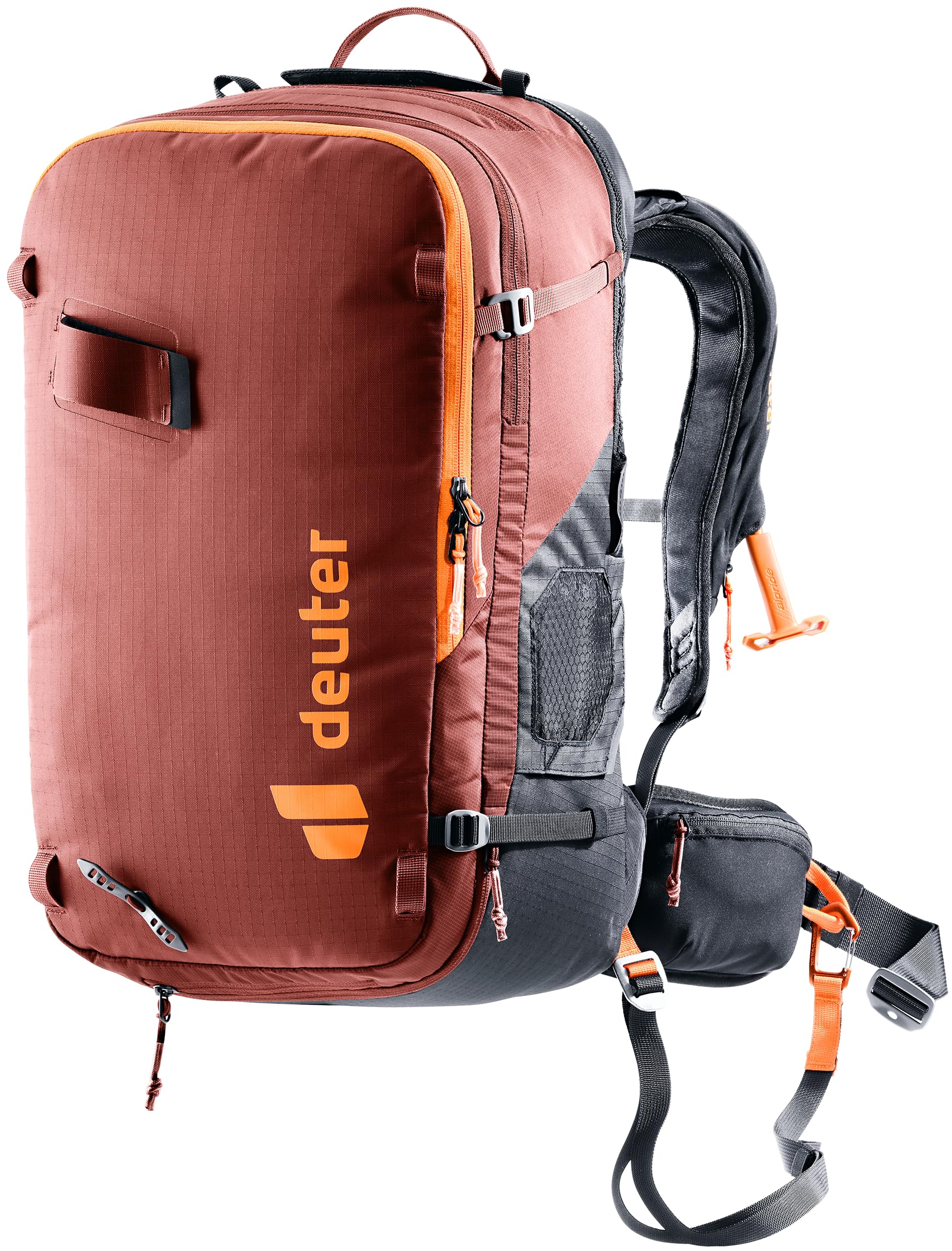 Deuter Alproof 30L SL avalanche backpack front view for women, ready for backcountry adventures