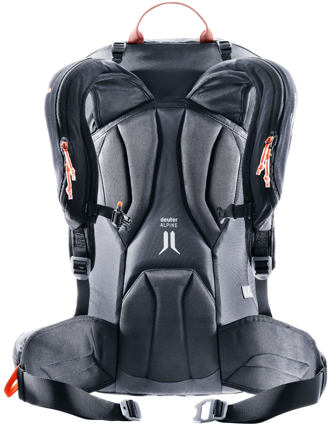 Deuter Alproof 30L SL side view with diagonal ski attachment for secure carrying