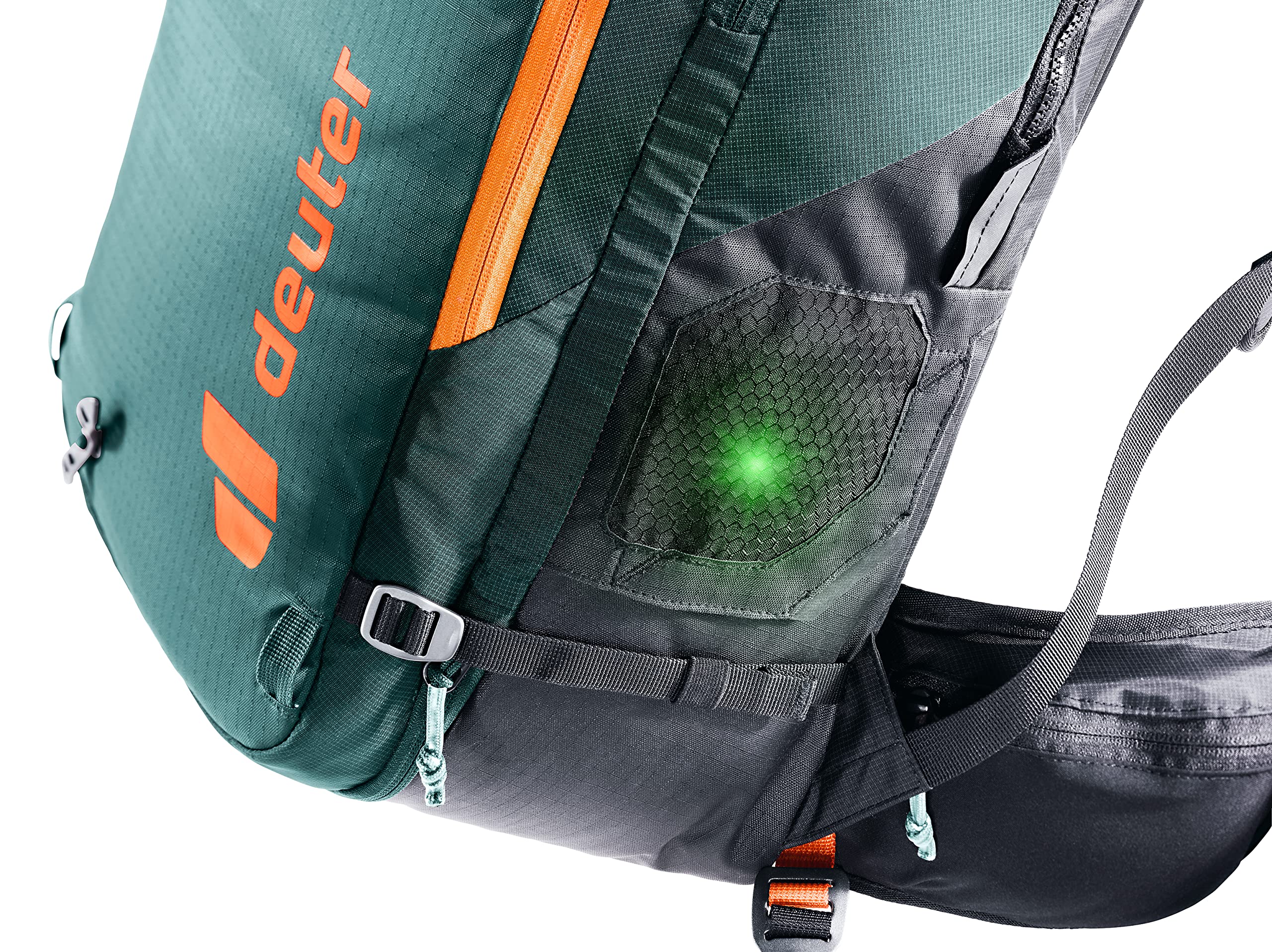 Hydration compatible with Deuter Streamer 3.0L reservoir; insulated tube sleeves on both straps