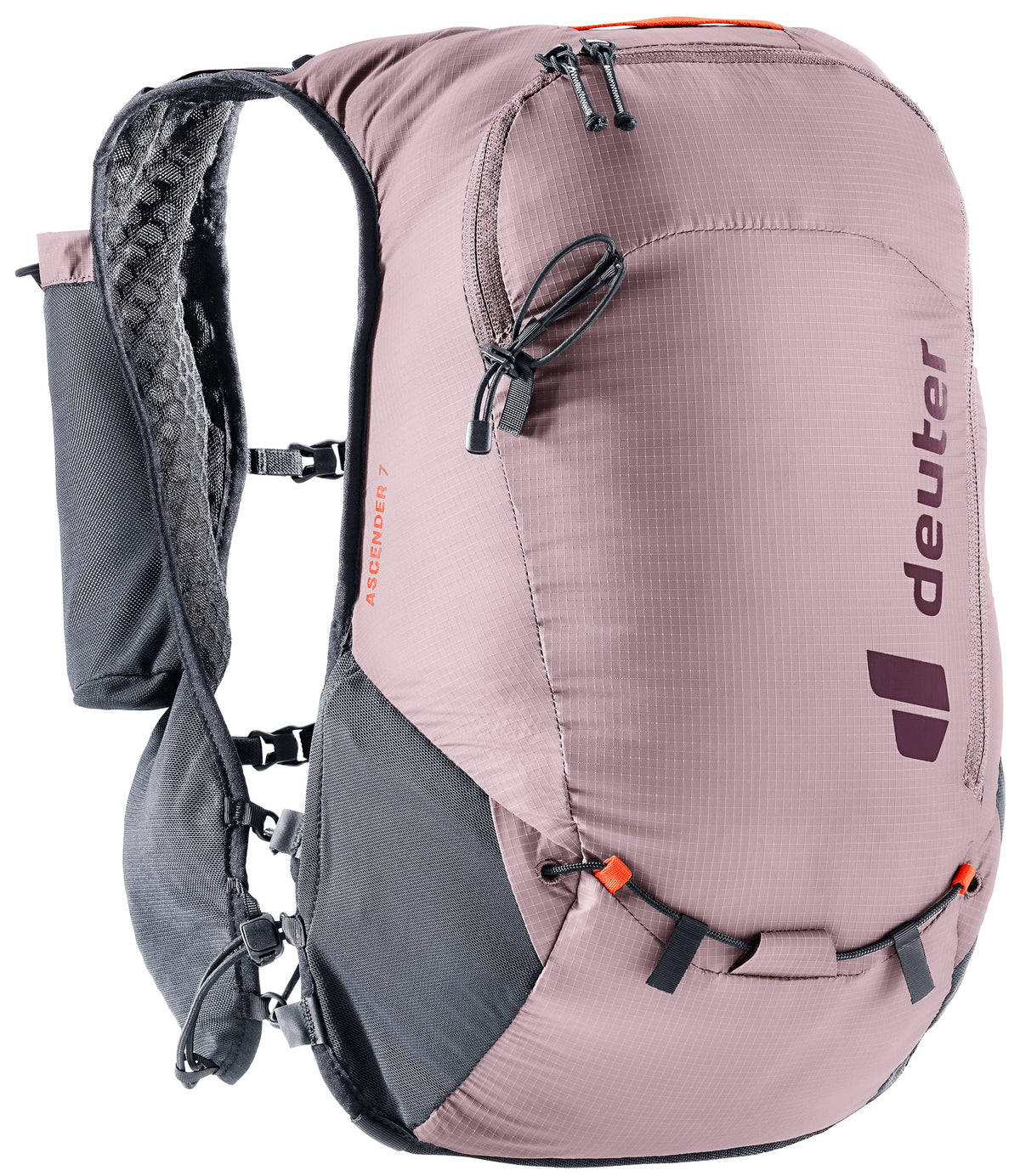 Deuter Ascender 7L grape backpack front view for ultralight trail runs and hikes