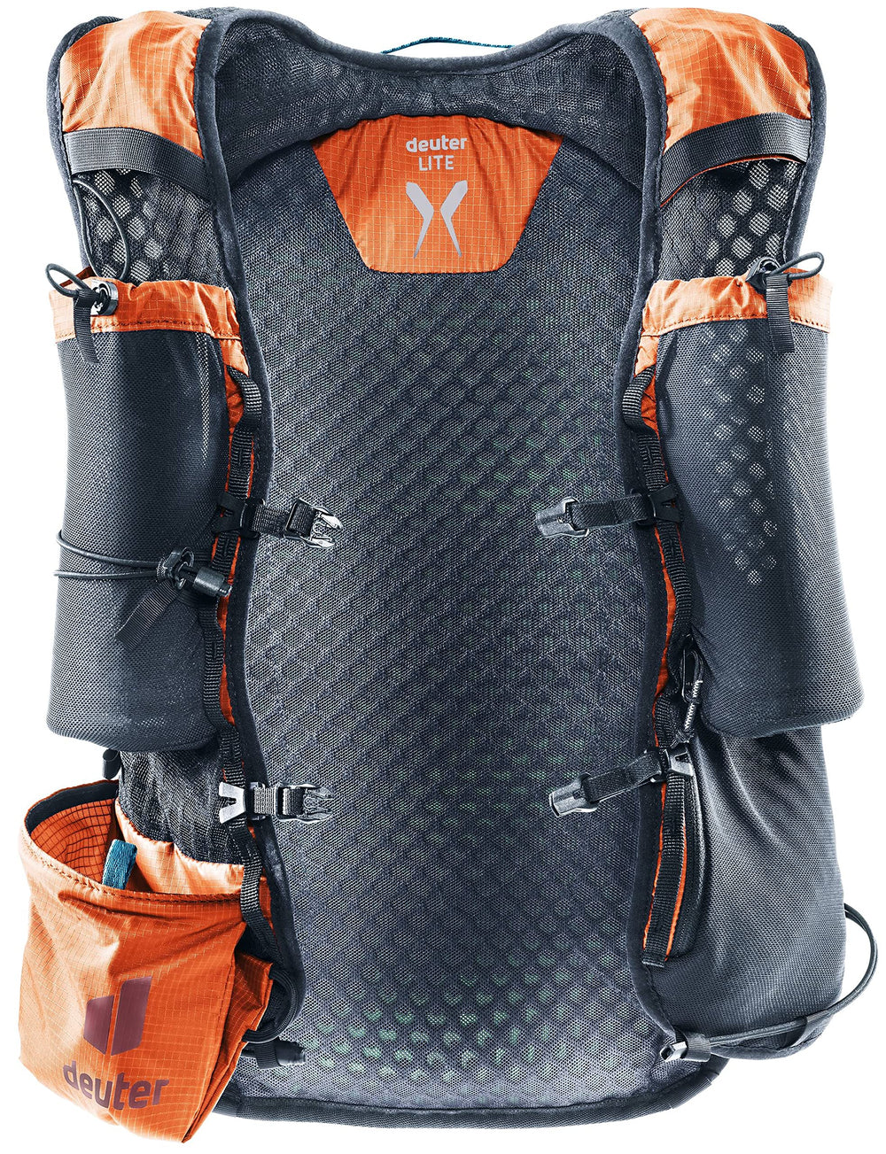 Deuter Ascender 7L side pocket view for quick-access storage on hikes.