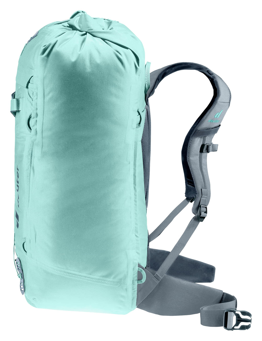 Deuter Durascent 28L SL stowable hip fins offer stable carry.