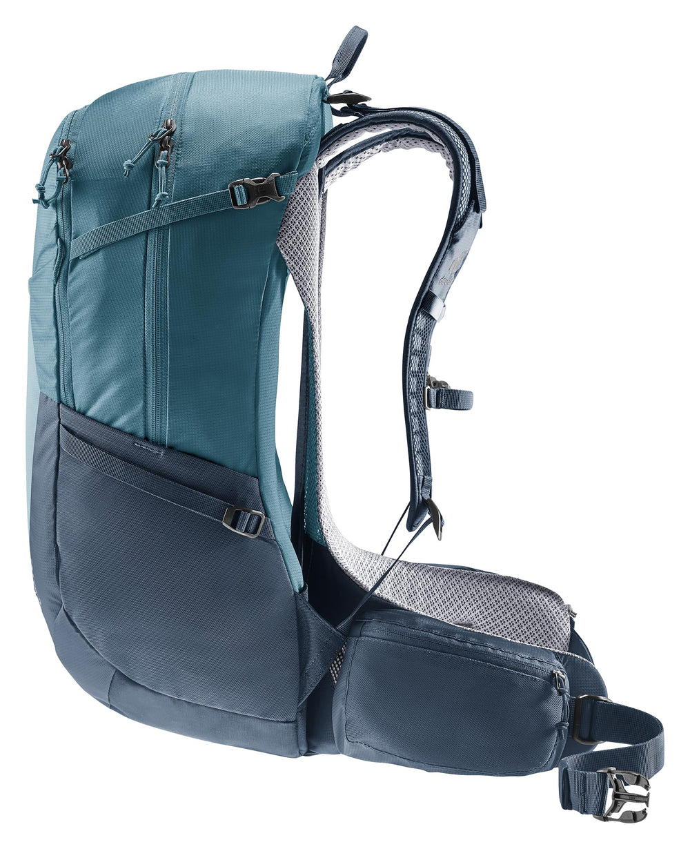 Deuter elastic spring steel frame supports load transfer and stability.