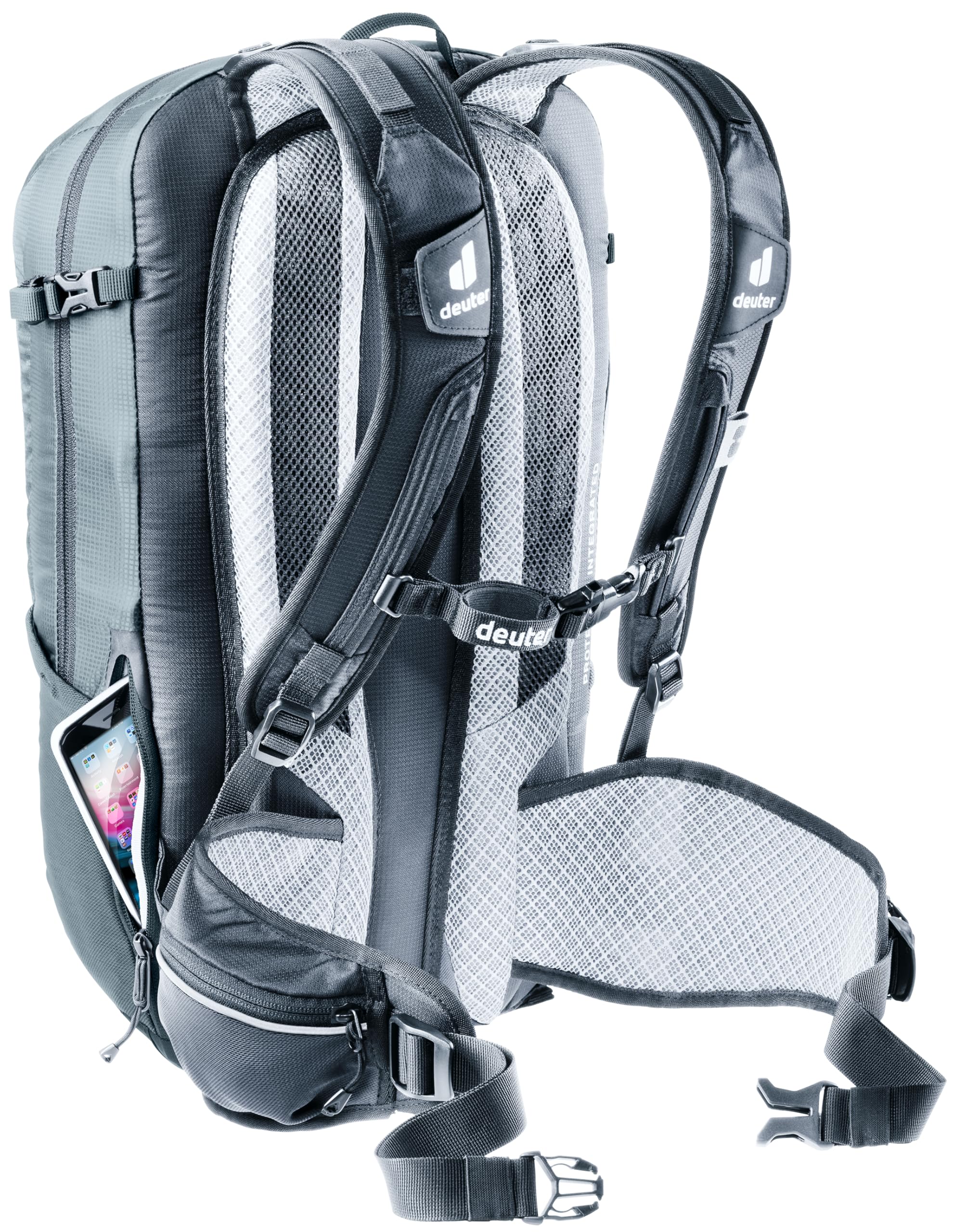 Deuter Flyt 14 hip fin pockets keep small items organized.