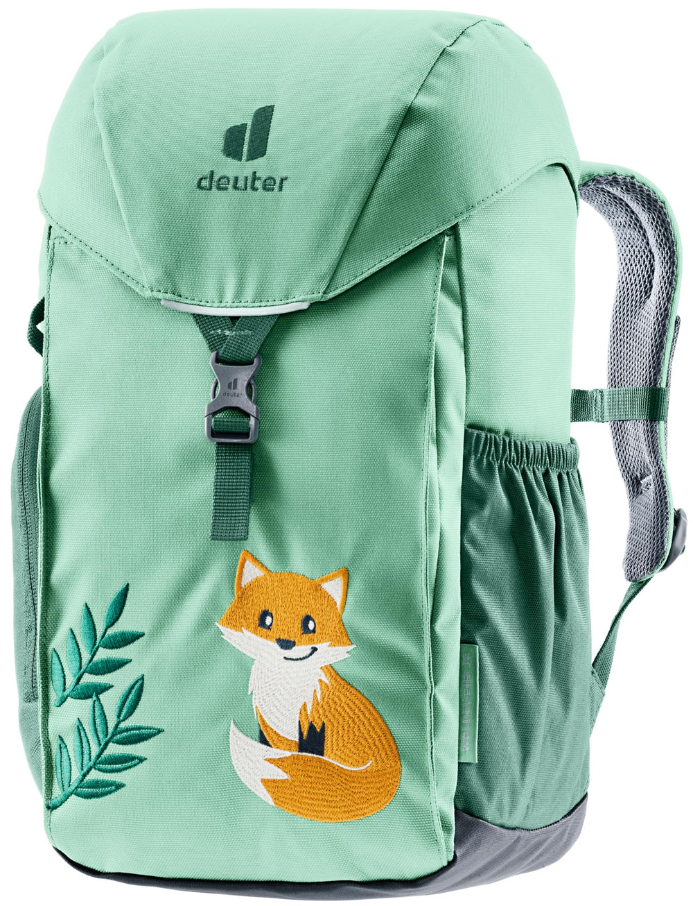 Deuter Forest Fox 14L backpack front view with organized storage for kids' hiking