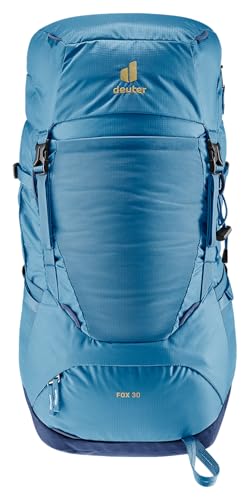 Deuter Fox 30 back view in Wave Nightblue showing ventilation