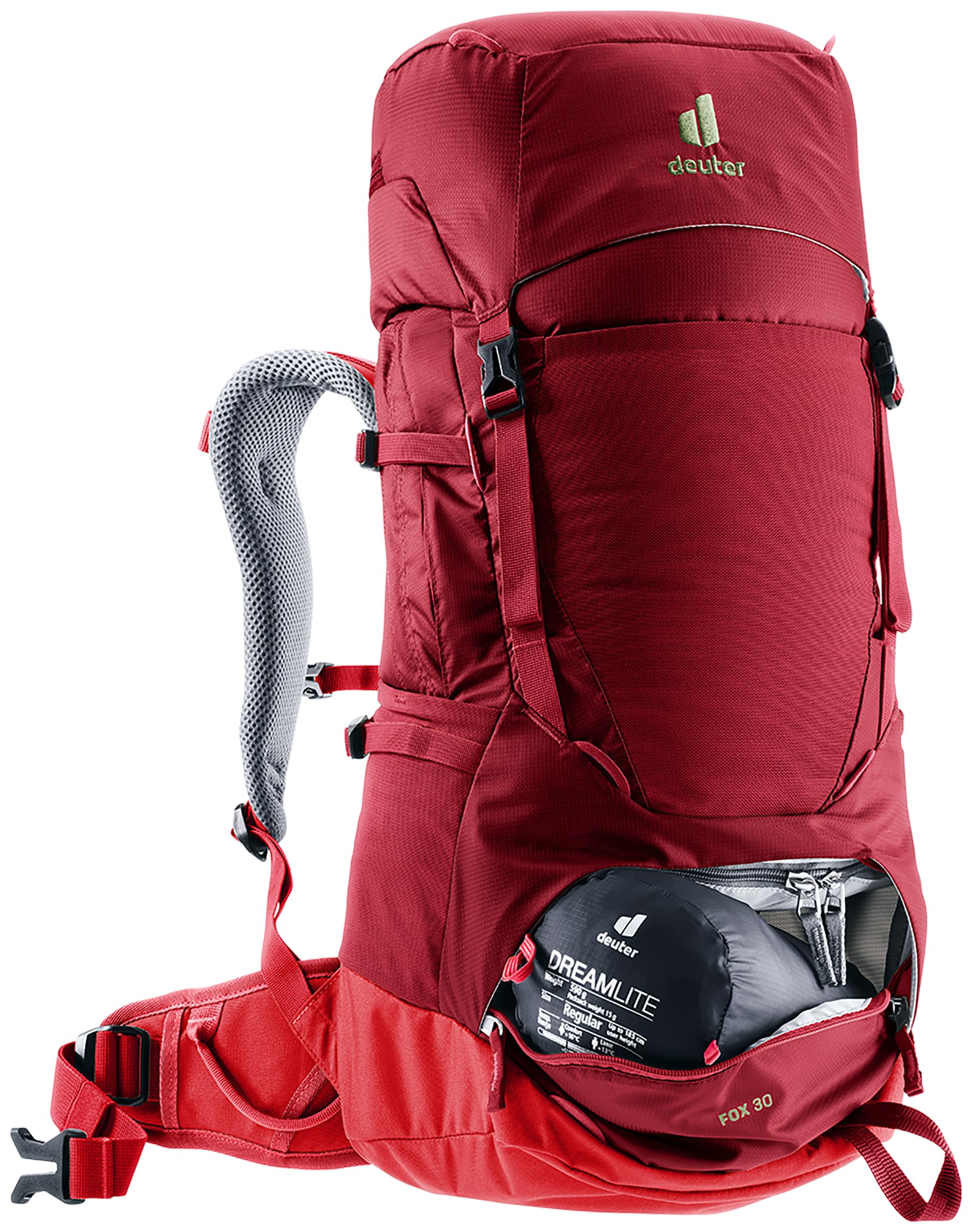 Deuter Fox 30 compartments organize hydration, valuables, and gear efficiently.