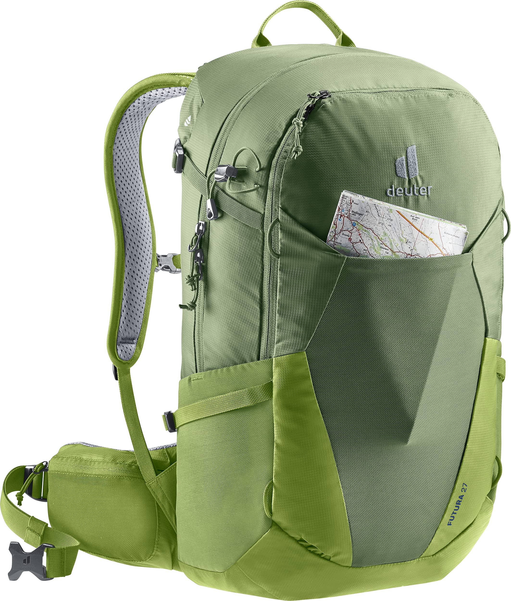 Deuter front pocket with large organiser section keeps essentials organised.