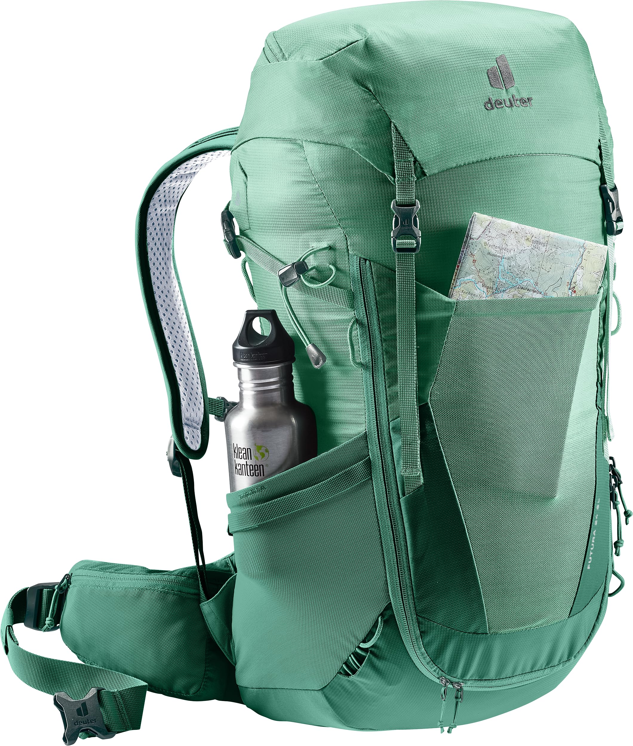 Deuter Futura 24 SL hydration clip keeps fluids reachable.