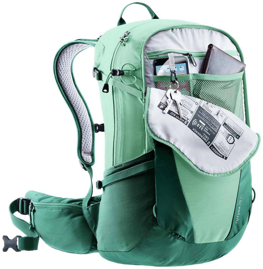 Hydration attachment-ready design for easy water access on trails.