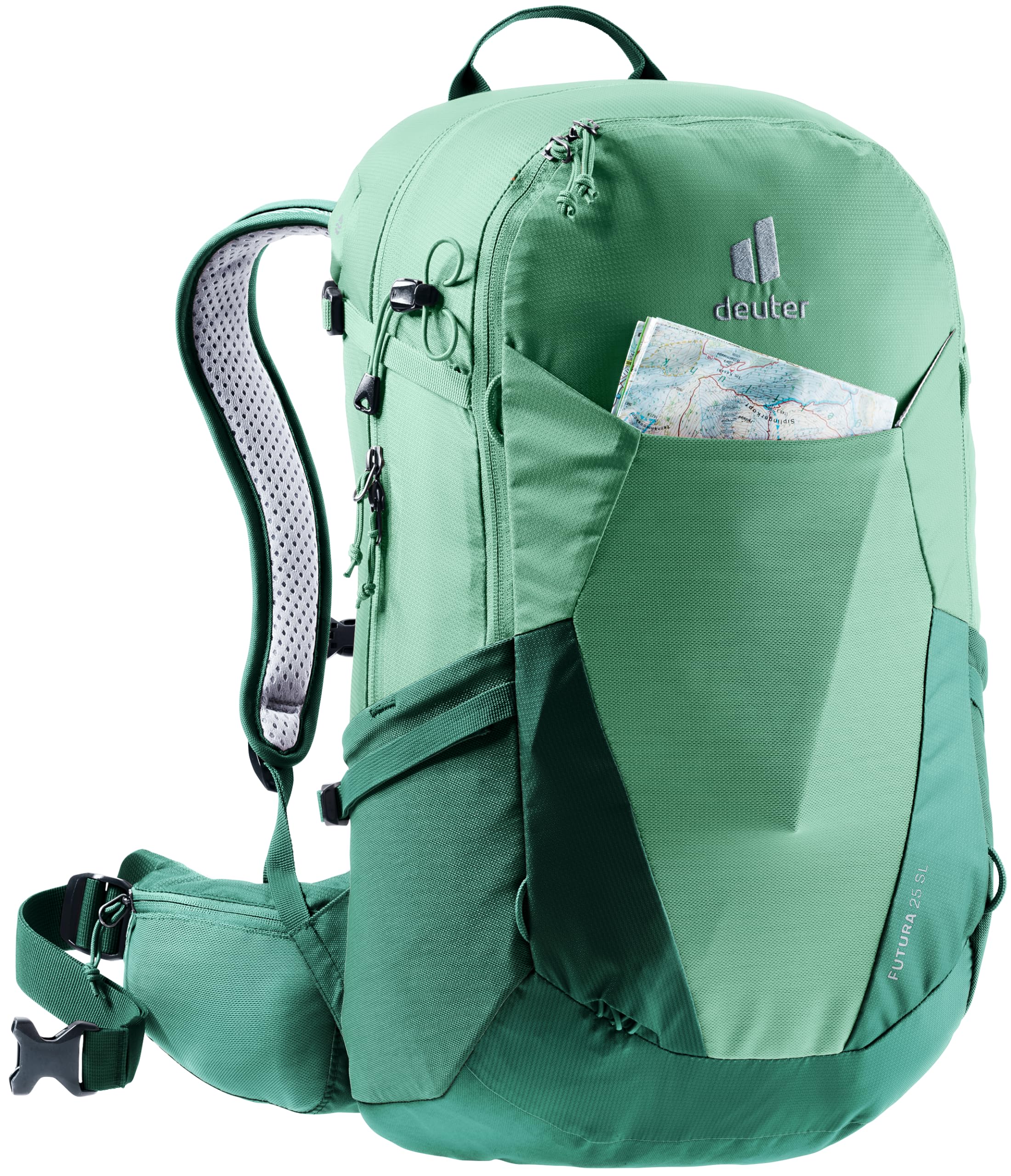 Narrow shoulder straps reduce bulk for a comfortable fit.