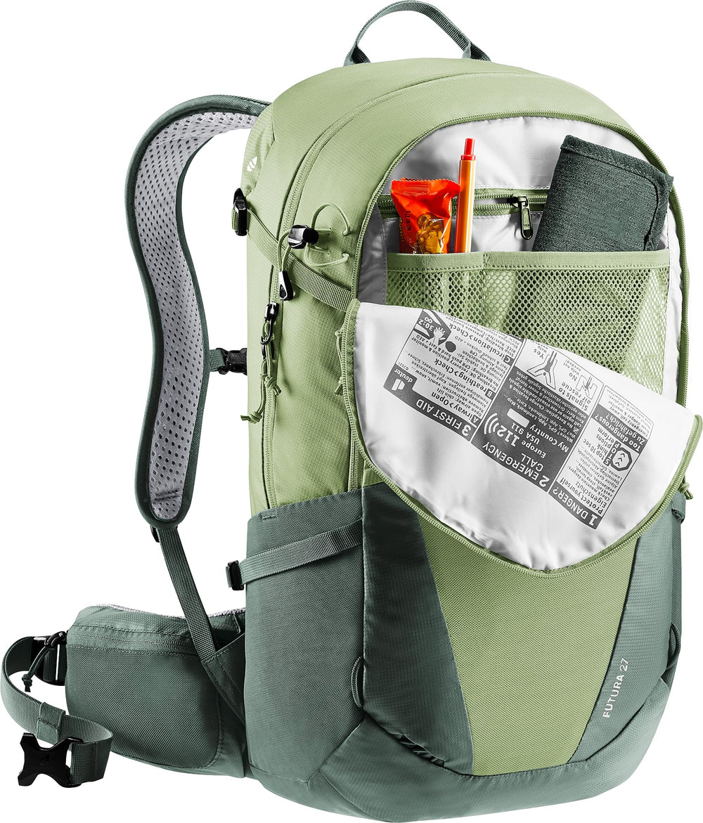 Deuter Futura 27 exterior gear pockets enable organized quick-access items
