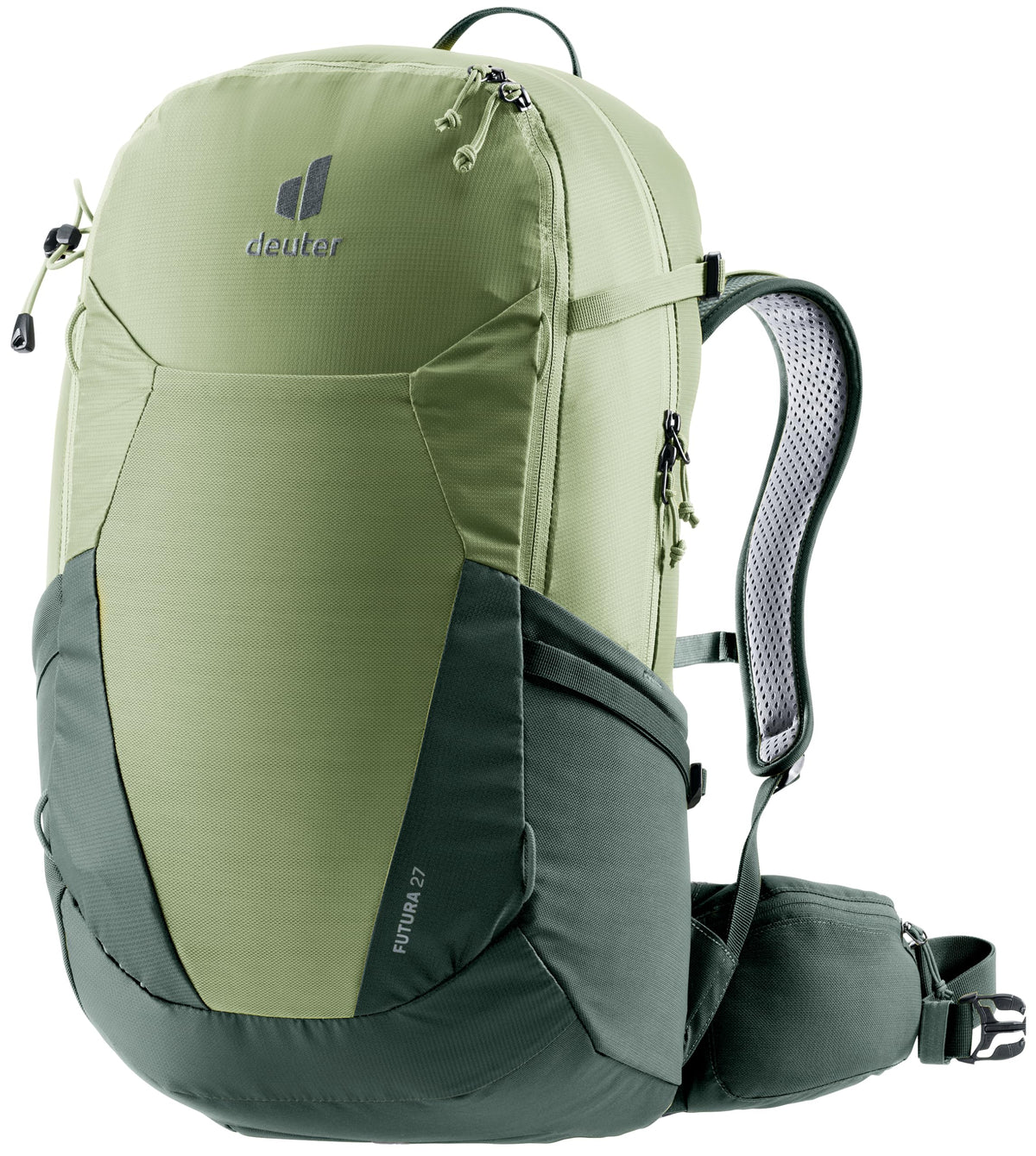 Deuter Futura 27 front view shows featherlight design for effortless day hikes