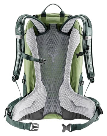 Deuter Futura 27 harness closeup emphasizes adjustable ActiveFit for personalized comfort