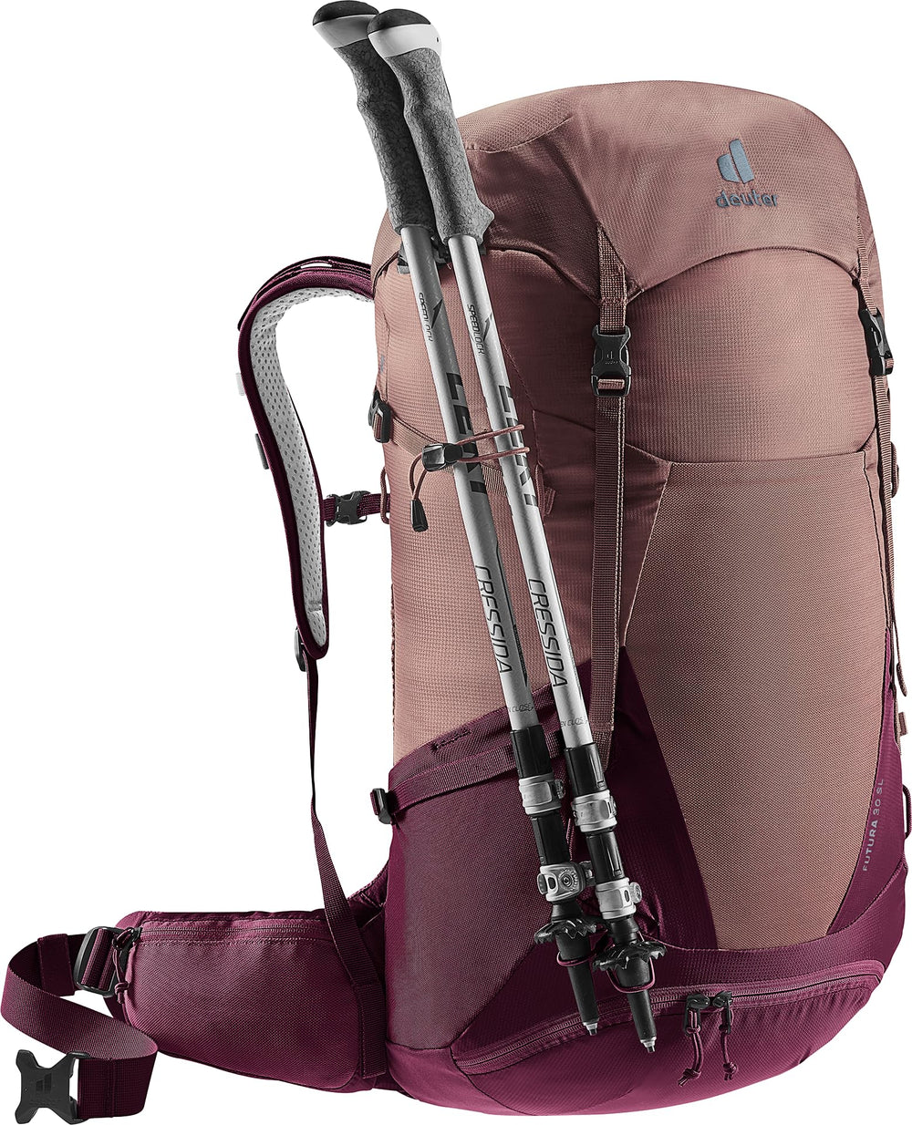 Deuter Futura 30 SL compression straps help regulate volume