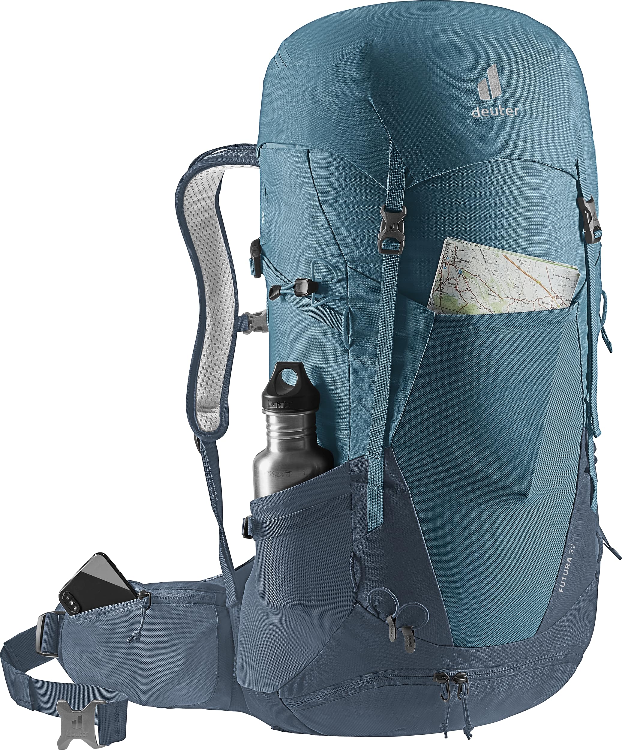 Deuter Futura 32 detachable rain cover demonstrates weather readiness for sudden showers