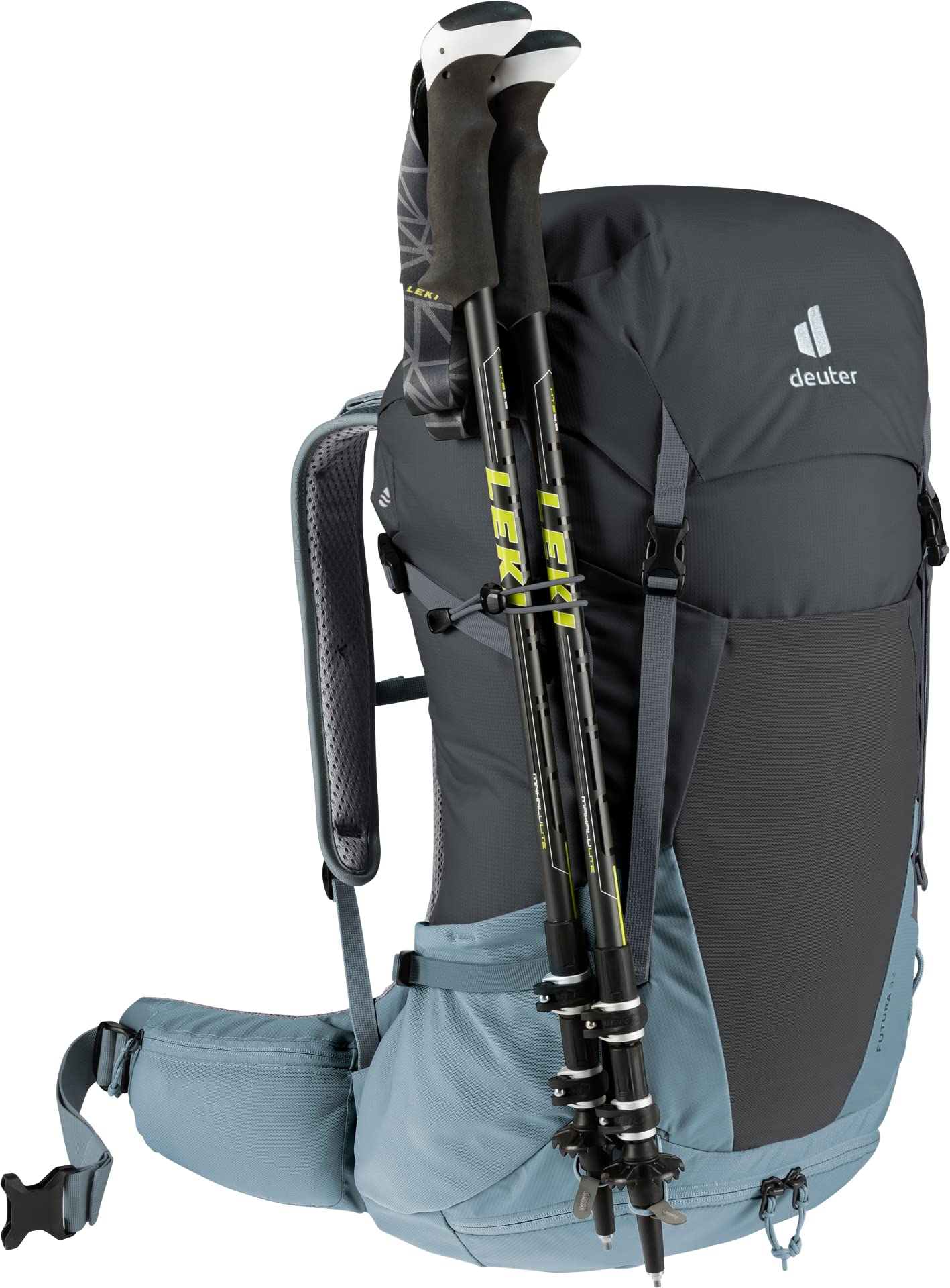 Deuter Futura 32 exterior pockets ideal for water bottles.