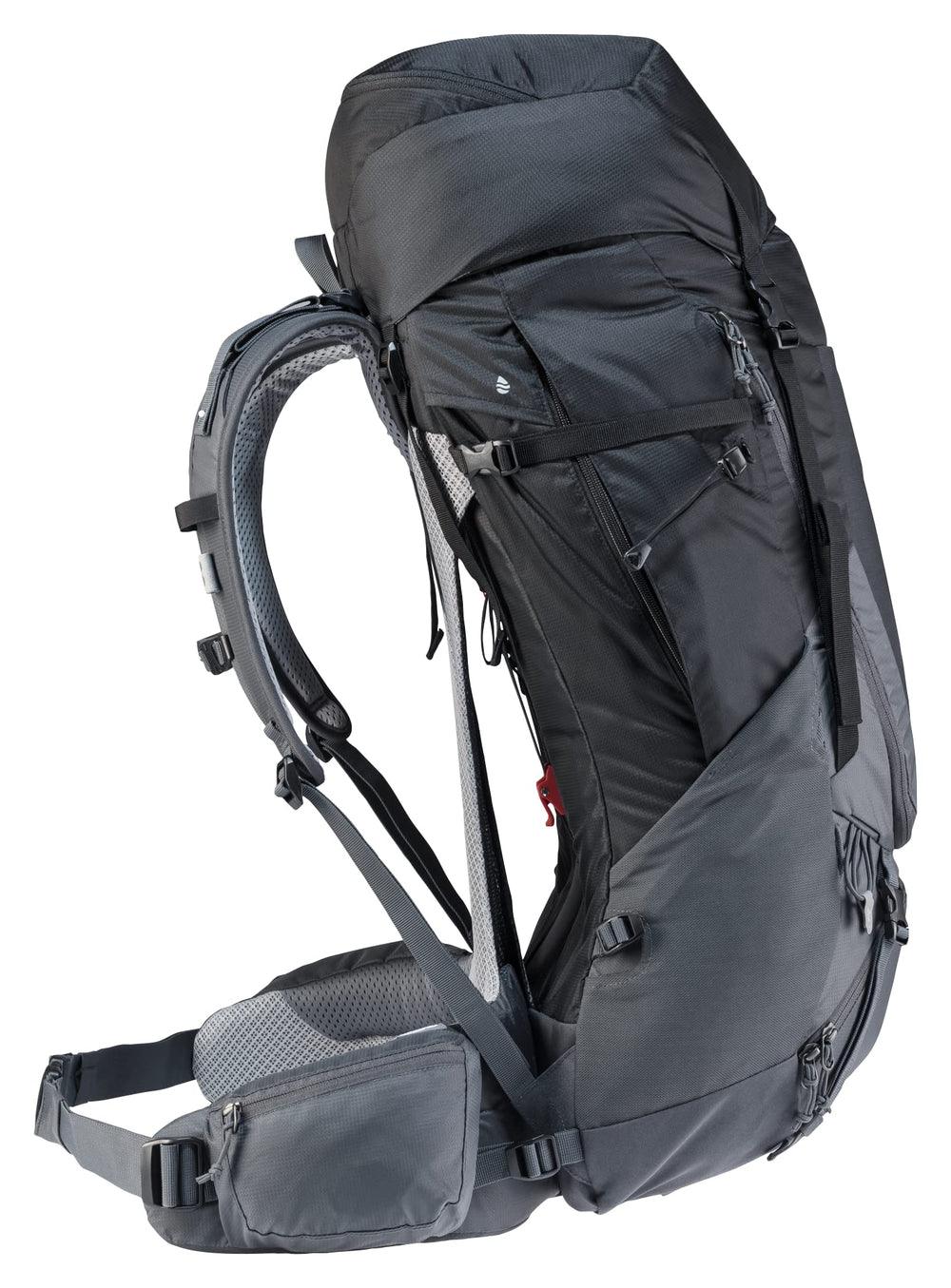 Ice axe attachment points on Deuter Futura Air Trek 50-10l for winter gear