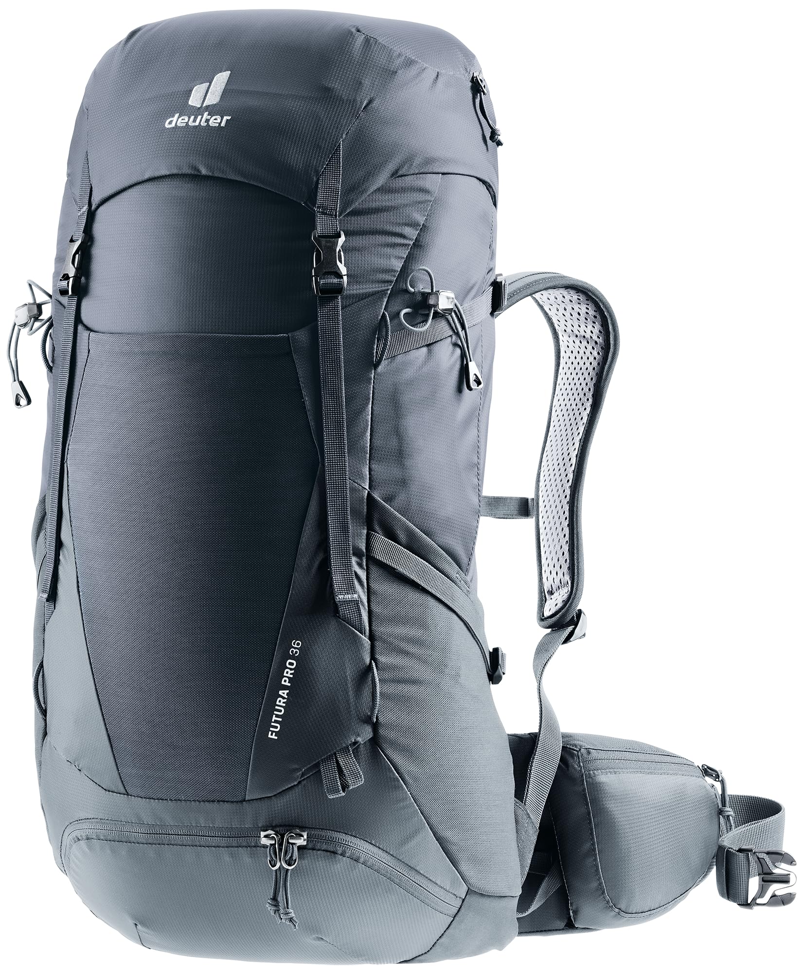 Deuter Futura Pro 36 ergonomic shoulder harness supports all-day comfort