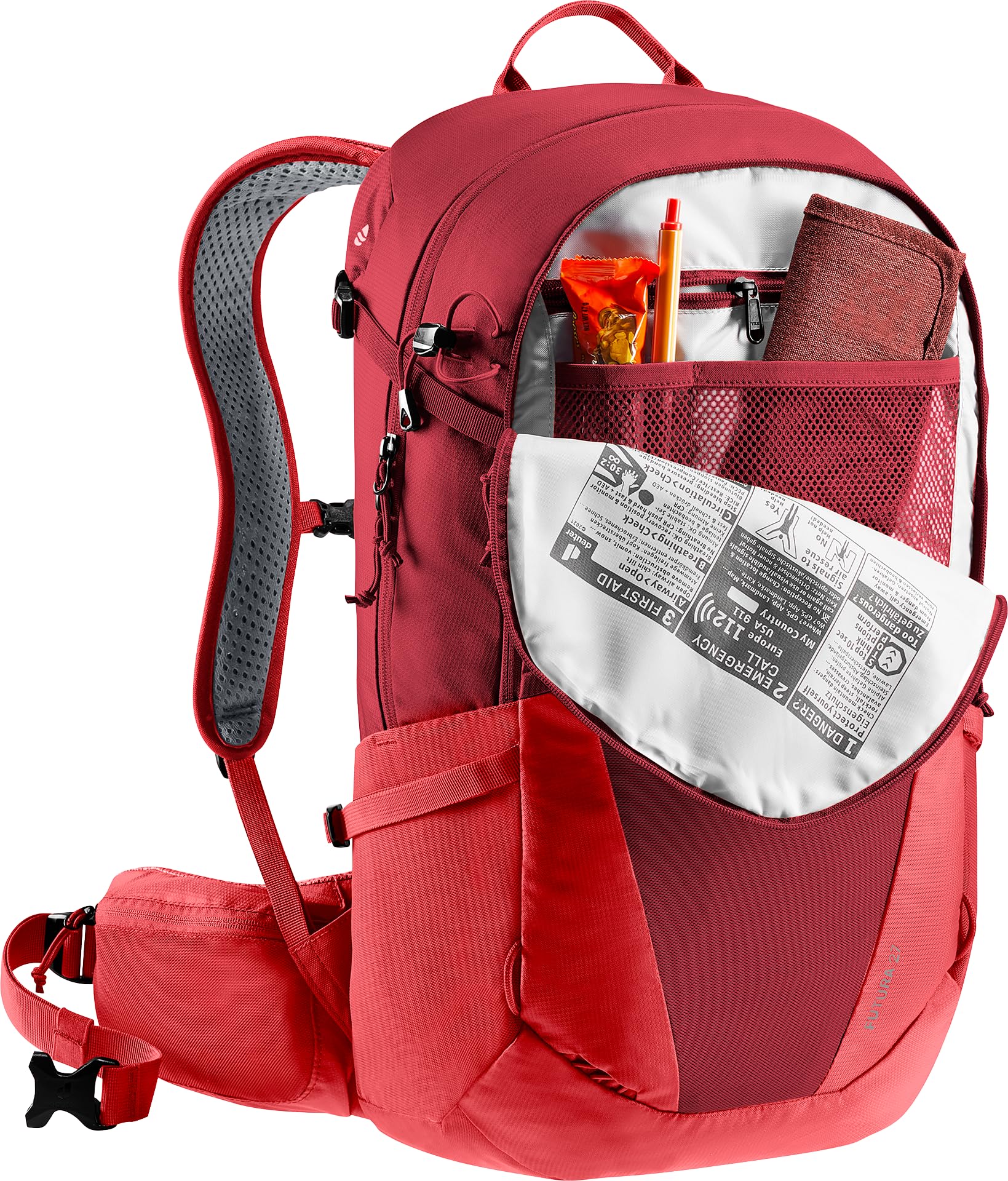Deuter Futura 27 mesh back feels airy during steep ascents.
