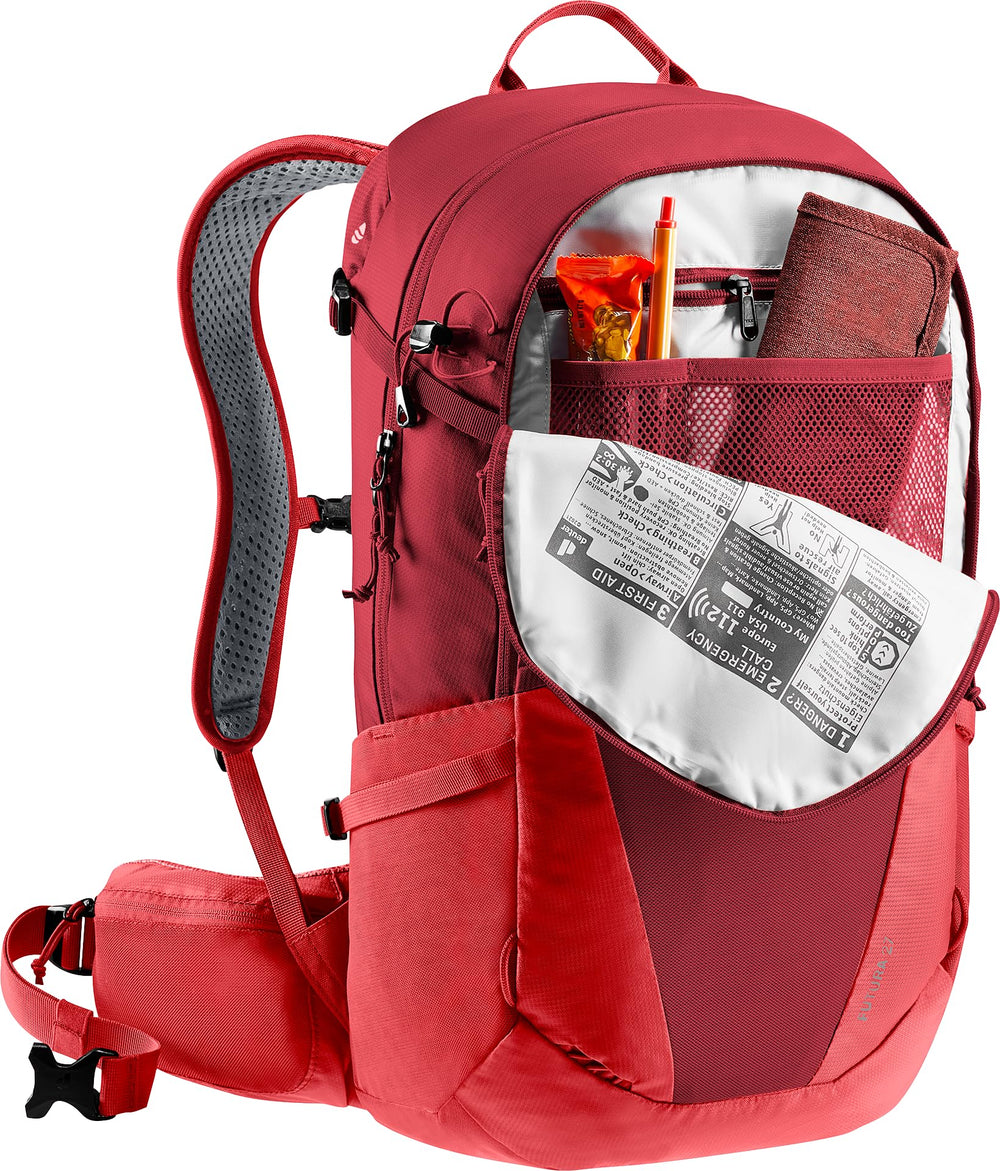 Deuter Futura 27 mesh back feels airy during steep ascents.