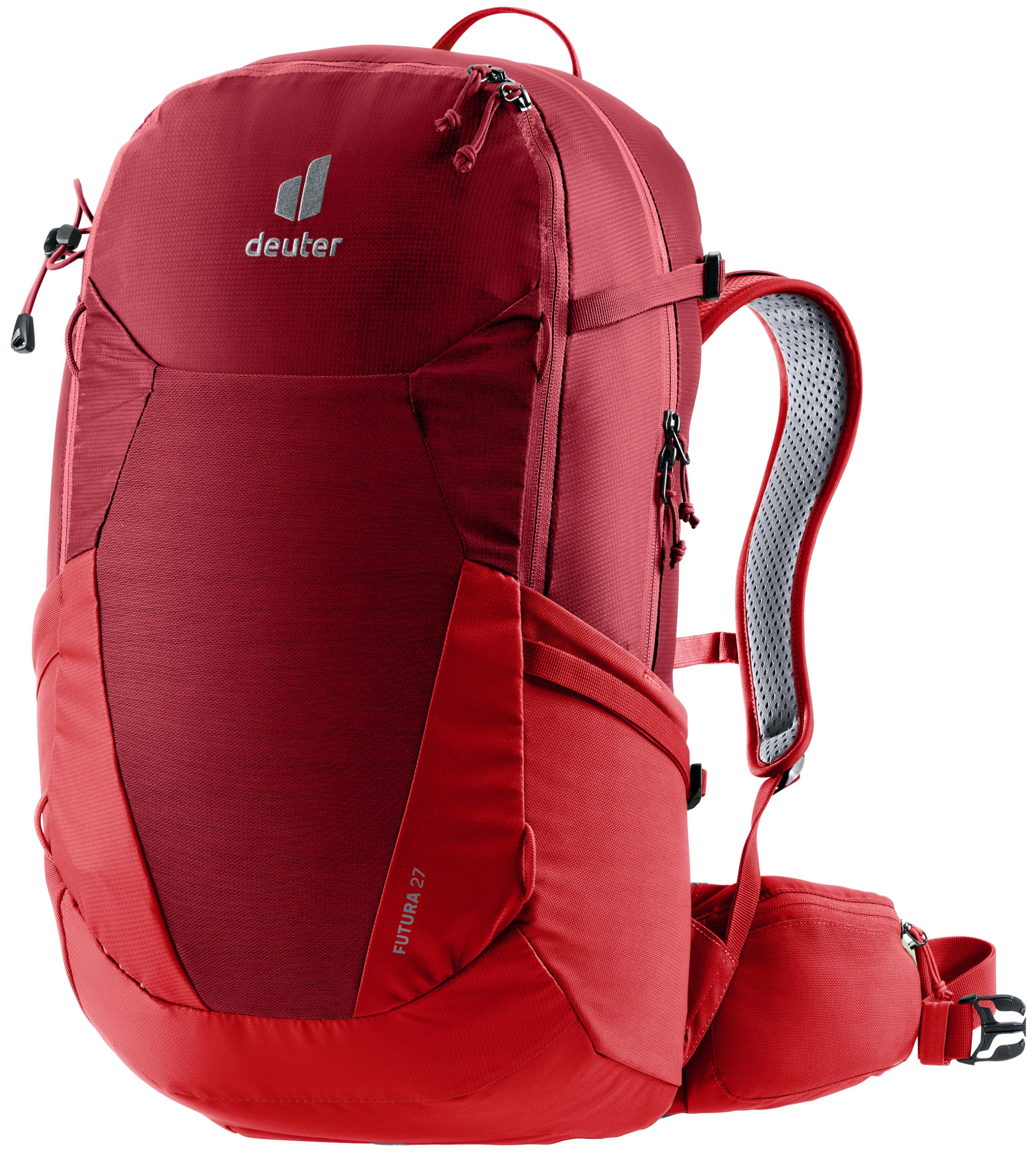 Deuter Futura 27 back system delivers breathable airflow for warm-weather hikes.