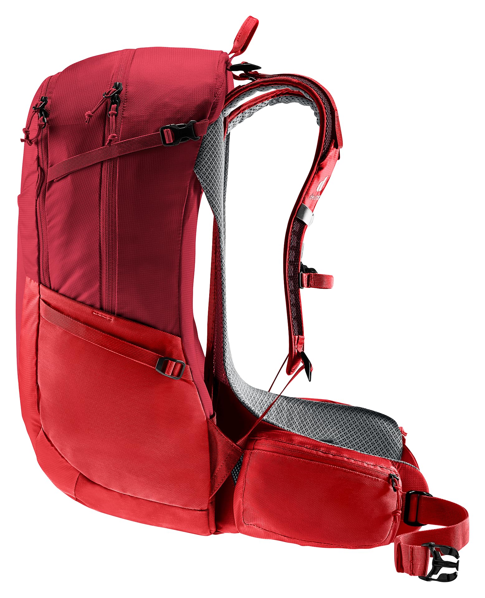 Deuter Futura 27 lightweight design reduces fatigue on long day hikes.