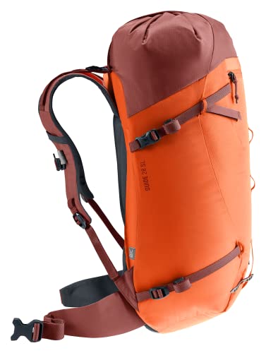 Deuter Guide 28L SL front pocket with key clip for quick access on climbs.