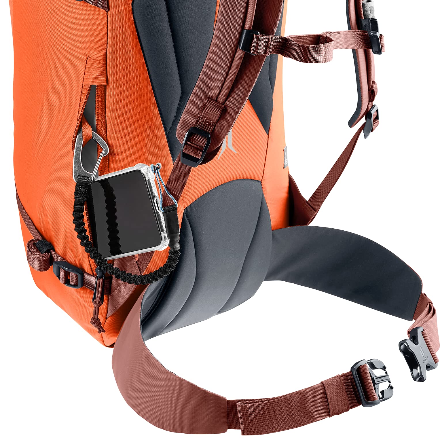 Deuter Guide 28L SL removable waist belt adds flexible carry options.