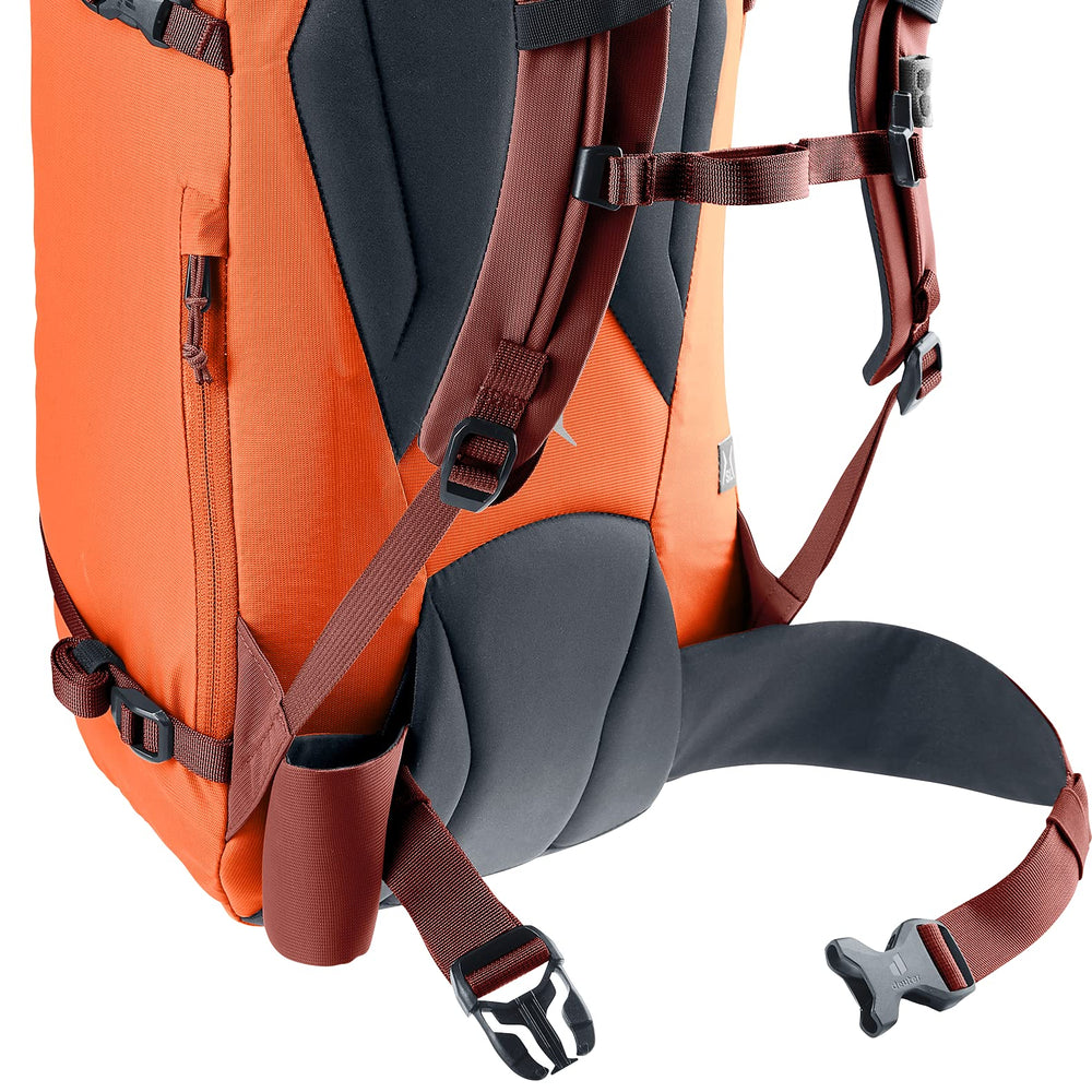 Deuter Guide 28L SL side compression straps stabilize load during movement.