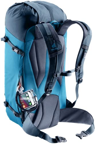 Deuter Guide 30L hip fins stowed for comfortable support on long approaches