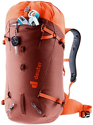 Deuter Guide 30L glasses stow system protects eyewear during rugged descents.