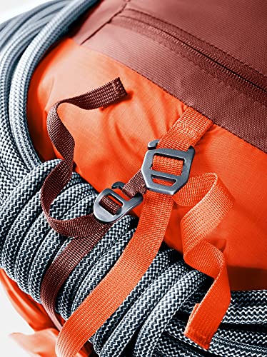 Deuter Guide 30L ice axe attachment enables quick tool access.