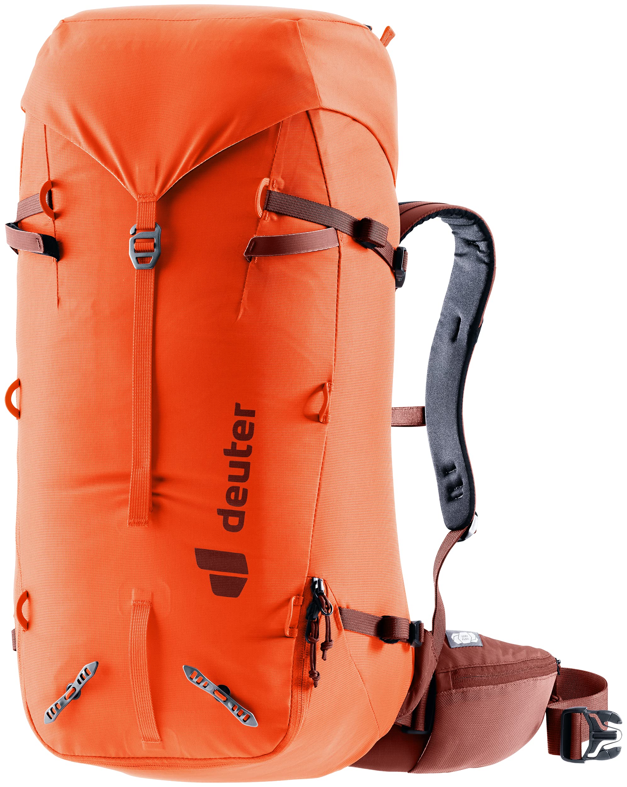 Deuter Guide 32+8L SL backpack front view with comfortable ergonomic fit.