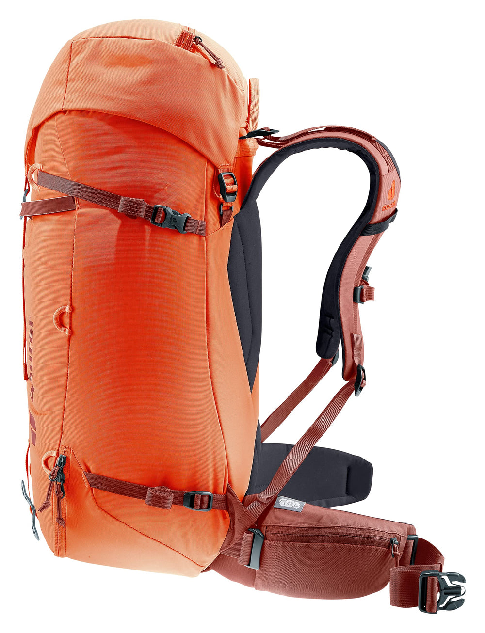 Deuter Guide 32+8L SL lid featuring pockets for quick access.