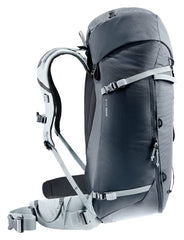 Deuter Guide 34+8L back panel emphasizes airflow and hip transfer