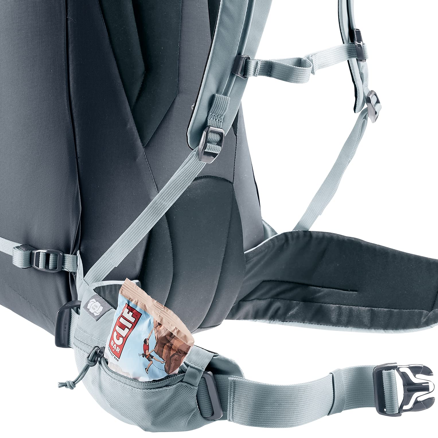 Deuter Guide 34+8L helmet bracket mounted at the front