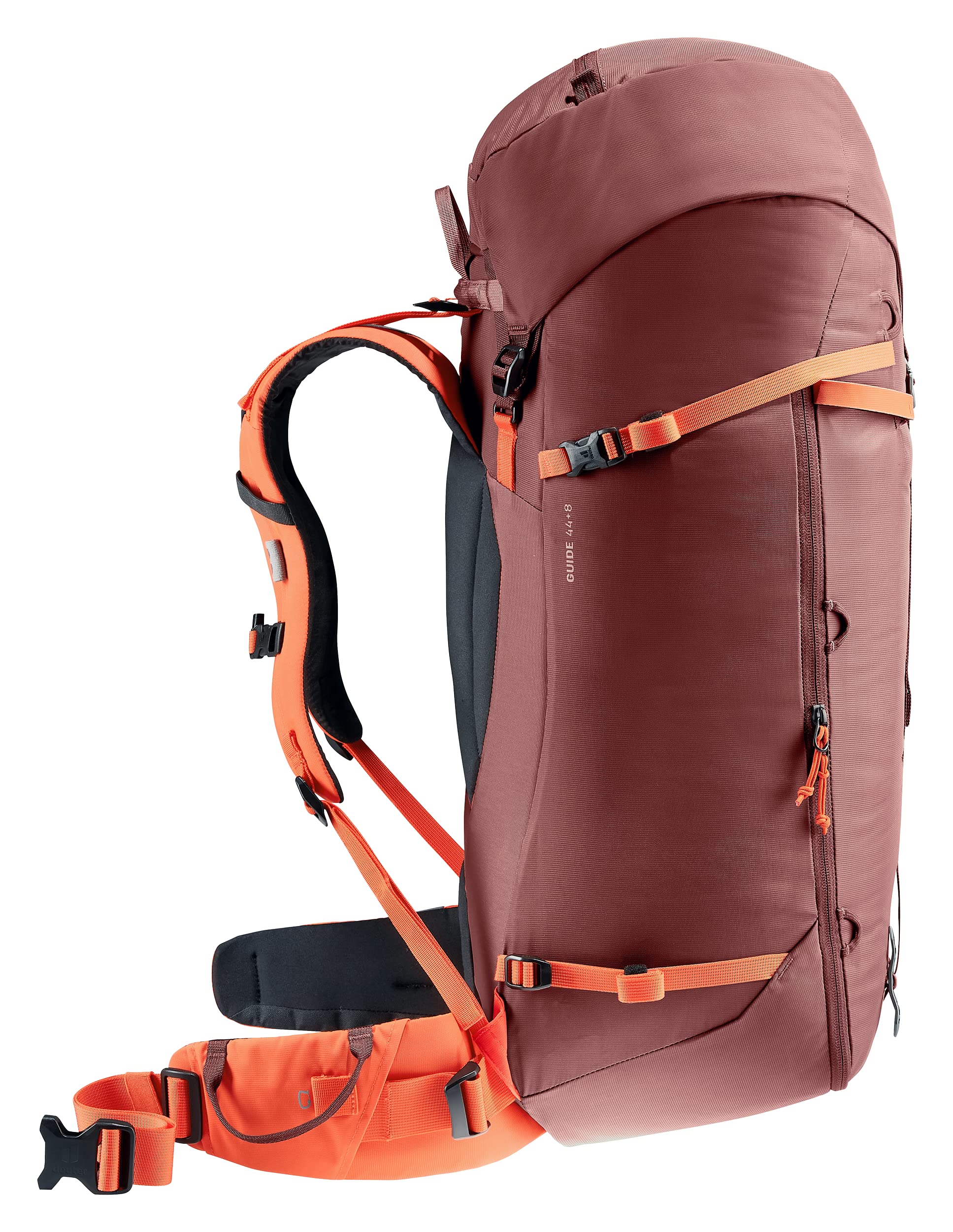 Deuter Guide 44 comfort fit with stabilizer straps for secure carry.