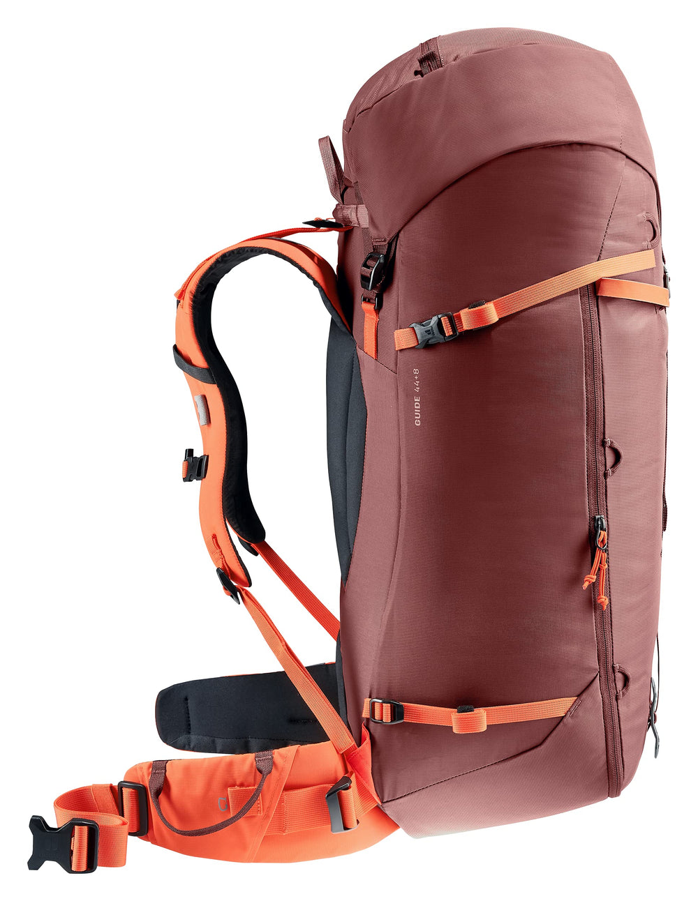 Deuter Guide 44 comfort fit with stabilizer straps for secure carry.