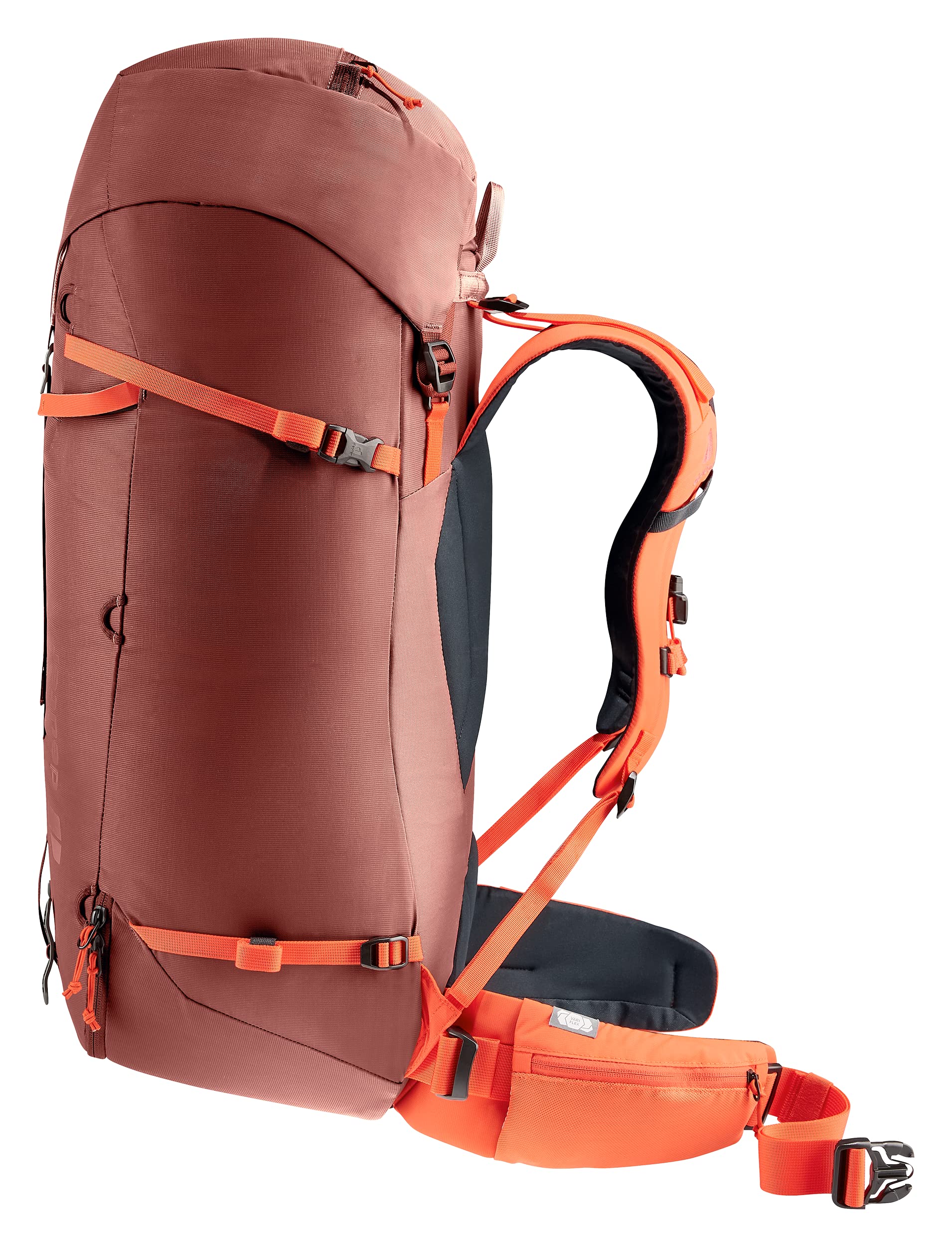 Deuter Guide 44 height adjustable lid offers quick access pockets.