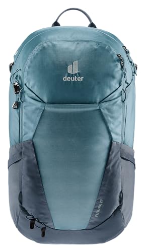Deuter hip supports with elastic spring steel frame improve stability during climbs.