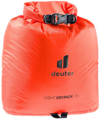 Deuter Light Drypack 5 with roll-top closure keeps gear dry on hiking trips